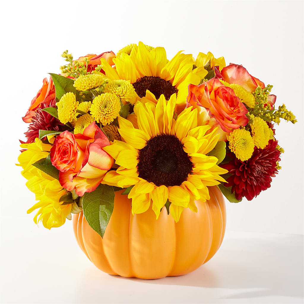 Golden Gourd Pumpkin Bouquet – EDDY'S FLOWERS, Norwalk CA