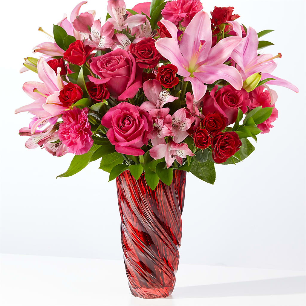 In Love Bouquet with Luxe Swirl Vase – EDDY'S FLOWERS, Norwalk CA