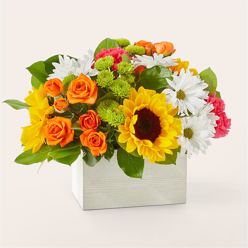 Sun-drenched Blooms Box Bouquet – EDDY'S FLOWERS, Norwalk CA