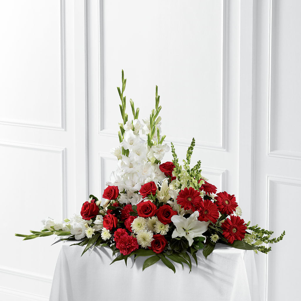 Crimson & White Arrangement – EDDY'S FLOWERS, Norwalk CA