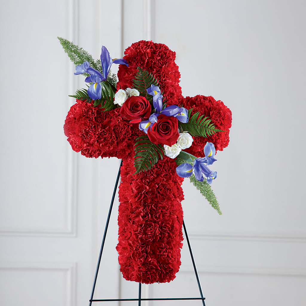Faithful Hero Floral Cross – EDDY'S FLOWERS, Norwalk CA