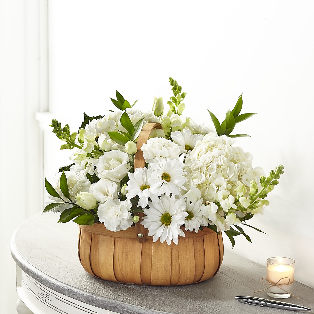 Pure Ivory Basket – EDDY'S FLOWERS, Norwalk CA