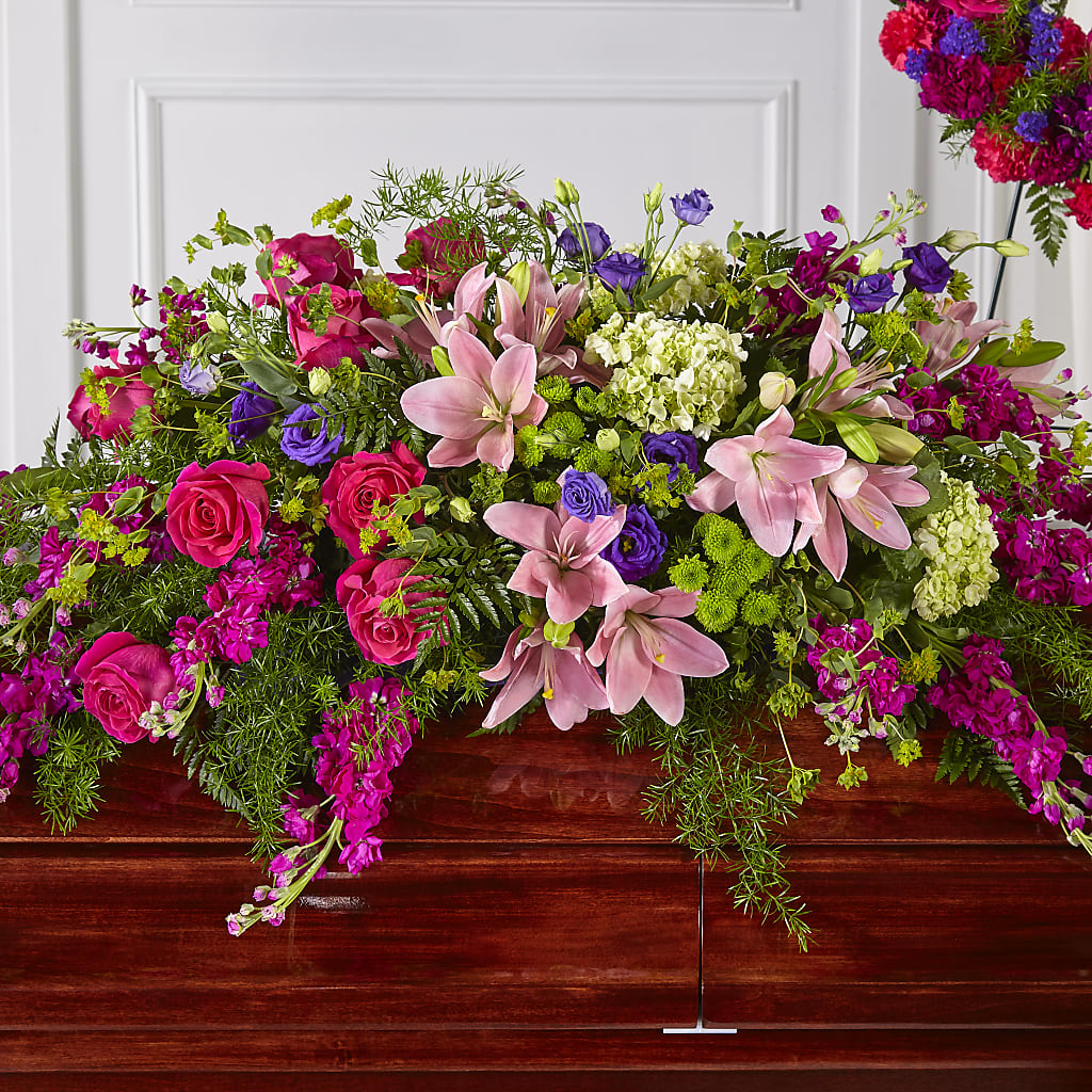 Radiant Tribute Casket Spray – EDDY'S FLOWERS, Norwalk CA