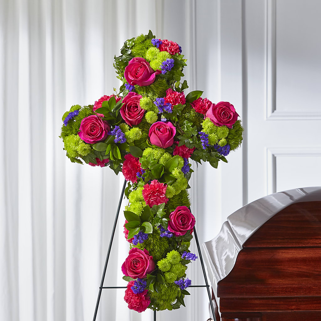 Tribute Rose Floral Cross – EDDY'S FLOWERS, Norwalk CA