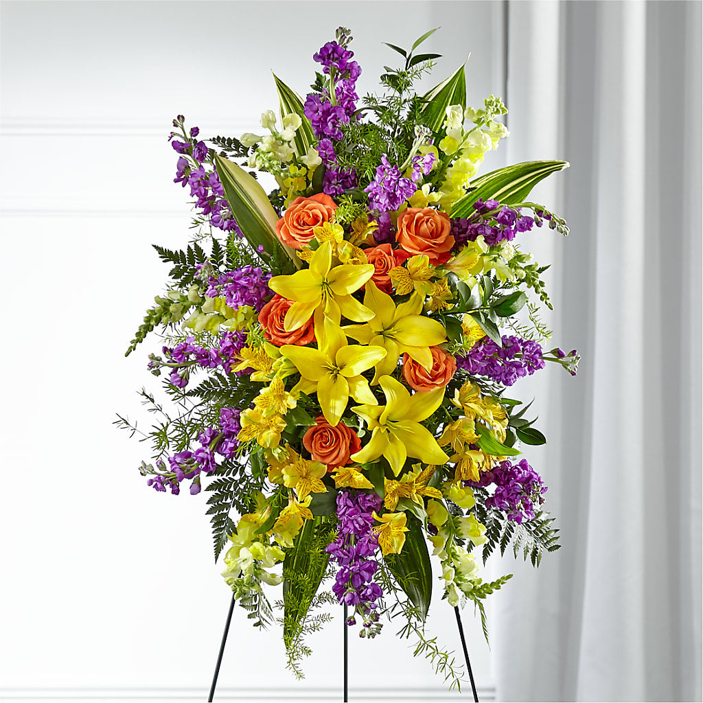 Thoughtful Prayers Standing Spray – EDDY'S FLOWERS, Norwalk CA