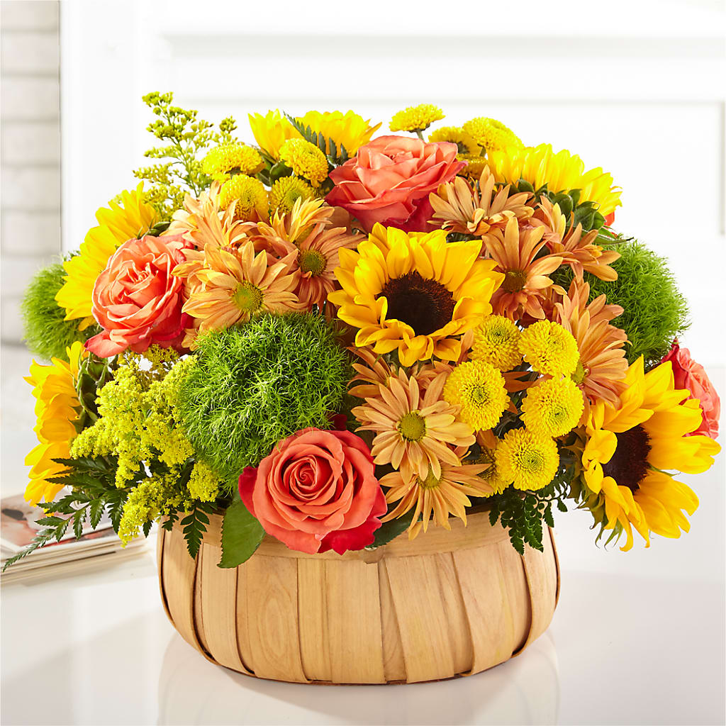 Harvest Sunflower Basket – EDDY'S FLOWERS, Norwalk CA