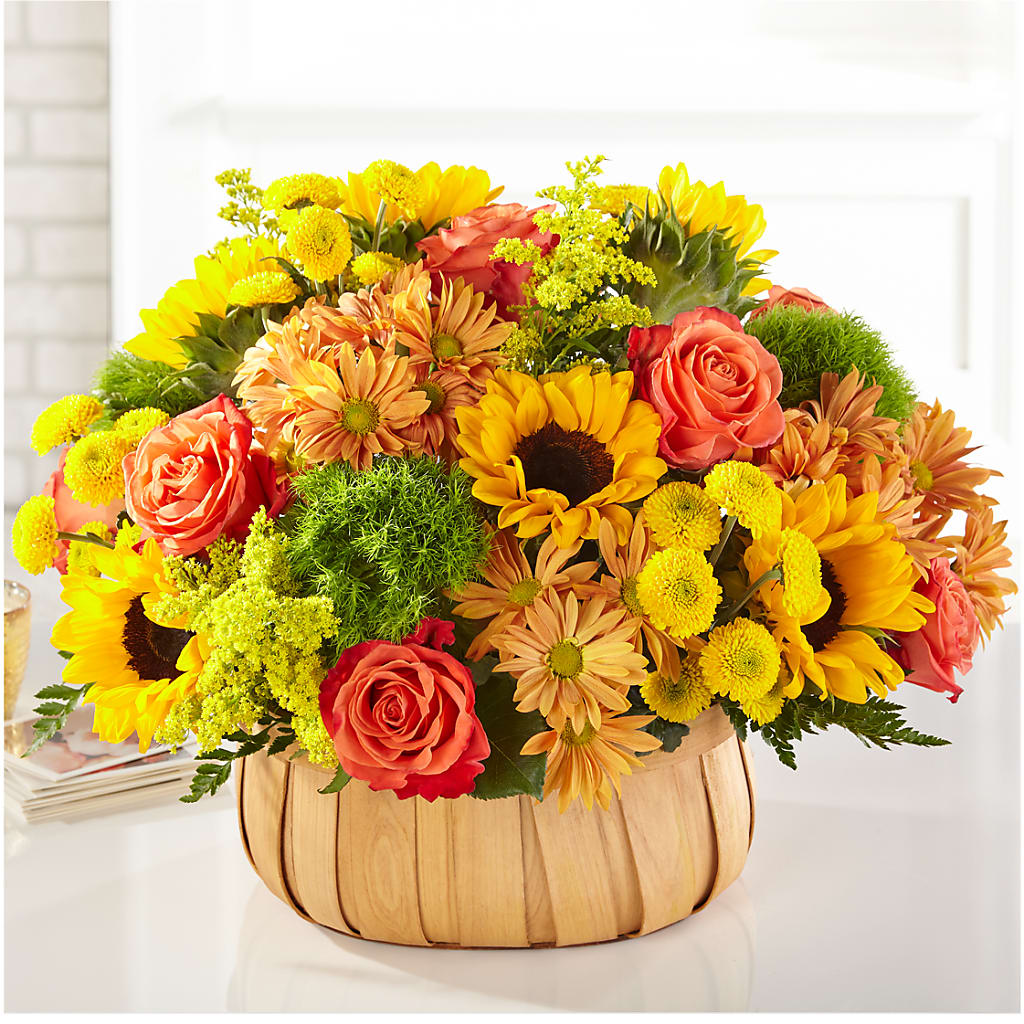 Harvest Sunflower Basket – EDDY'S FLOWERS, Norwalk CA