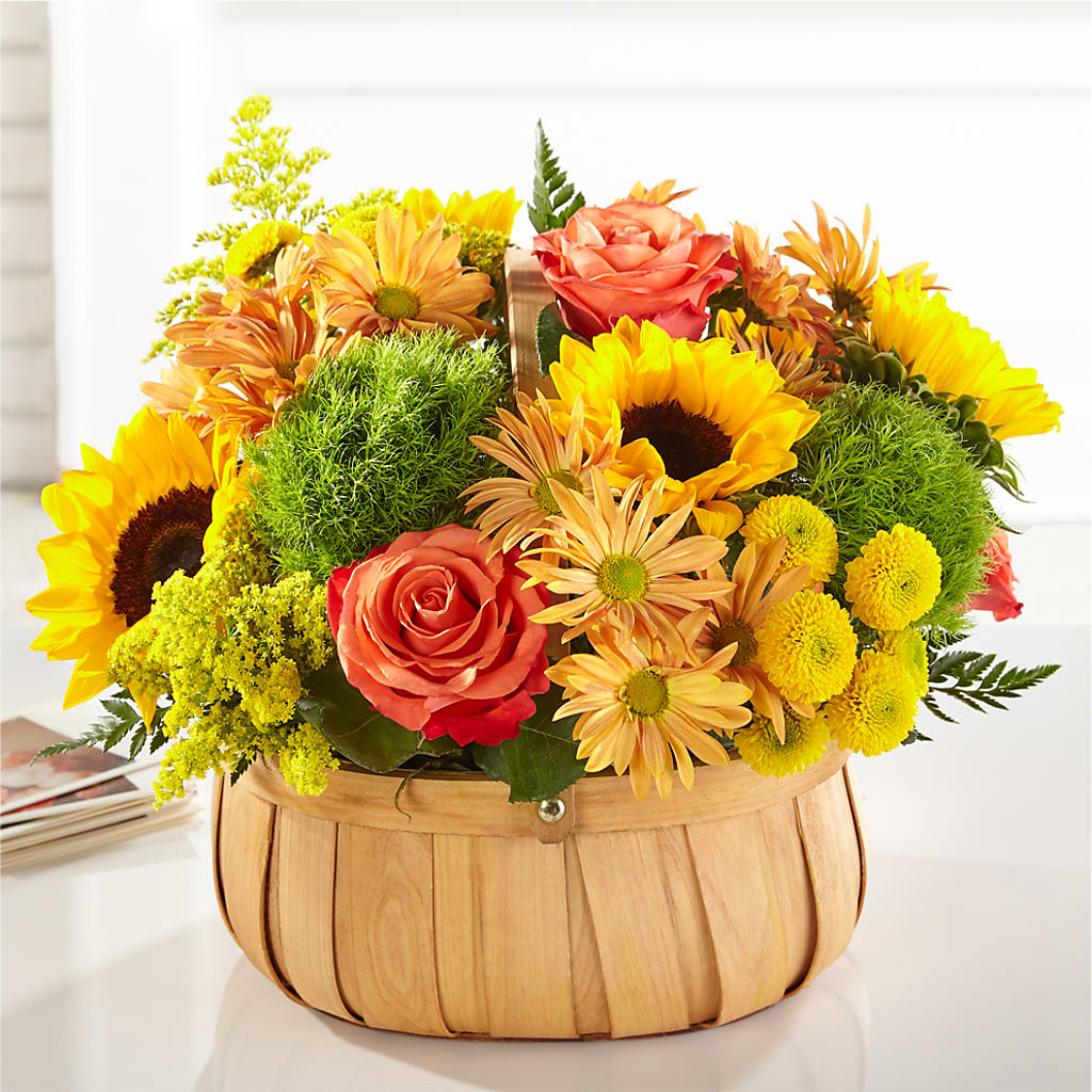 Harvest Sunflower Basket – EDDY'S FLOWERS, Norwalk CA