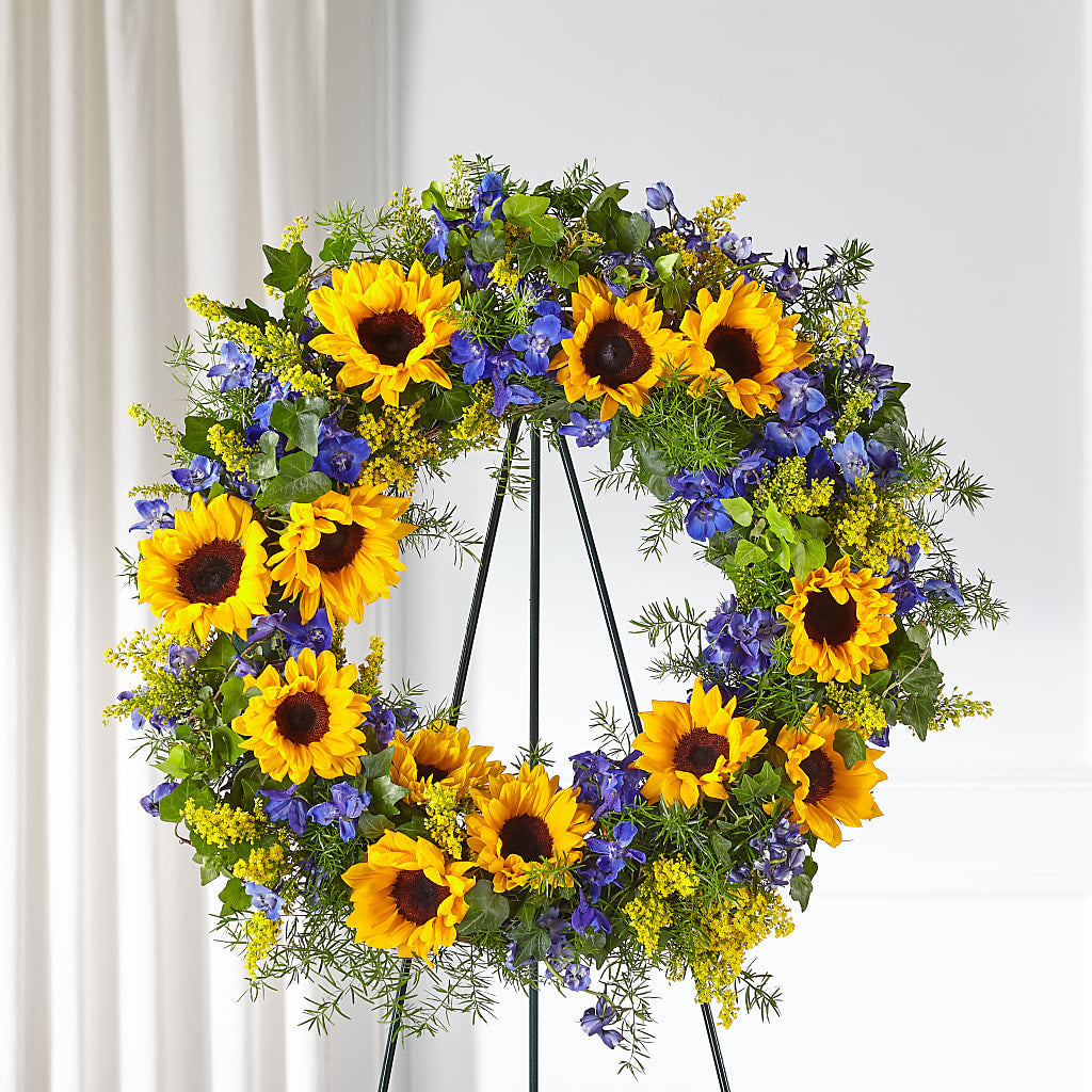 Bright Rays Wreath – EDDY'S FLOWERS, Norwalk CA