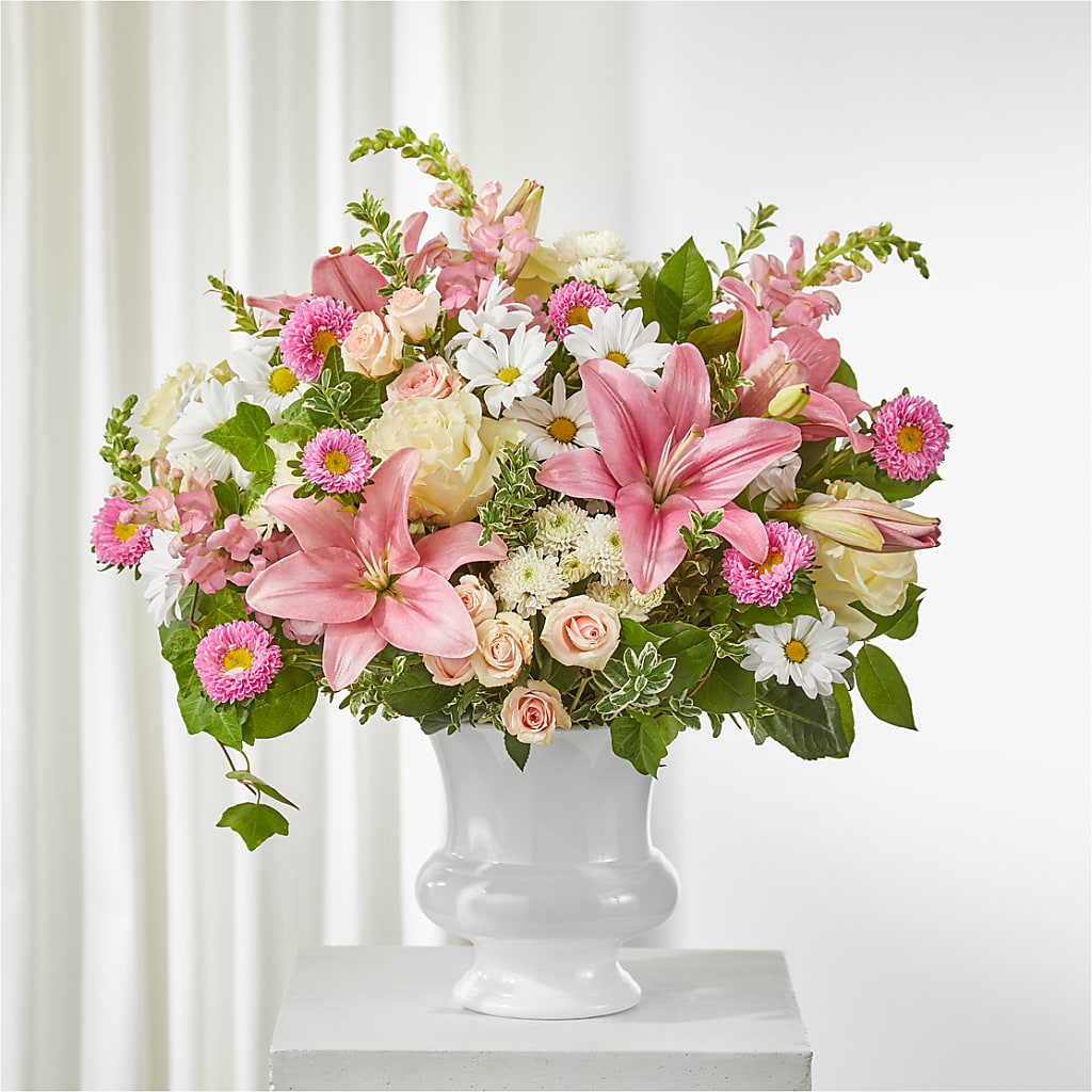 Empathetic Blooms Urn Arrangement – EDDY'S FLOWERS, Norwalk CA