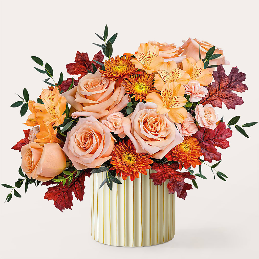 Spiced Latte Bouquet with Ivory Vase – EDDY'S FLOWERS, Norwalk CA