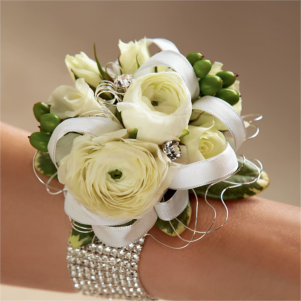 White Wedding Corsage – EDDY'S FLOWERS, Norwalk CA
