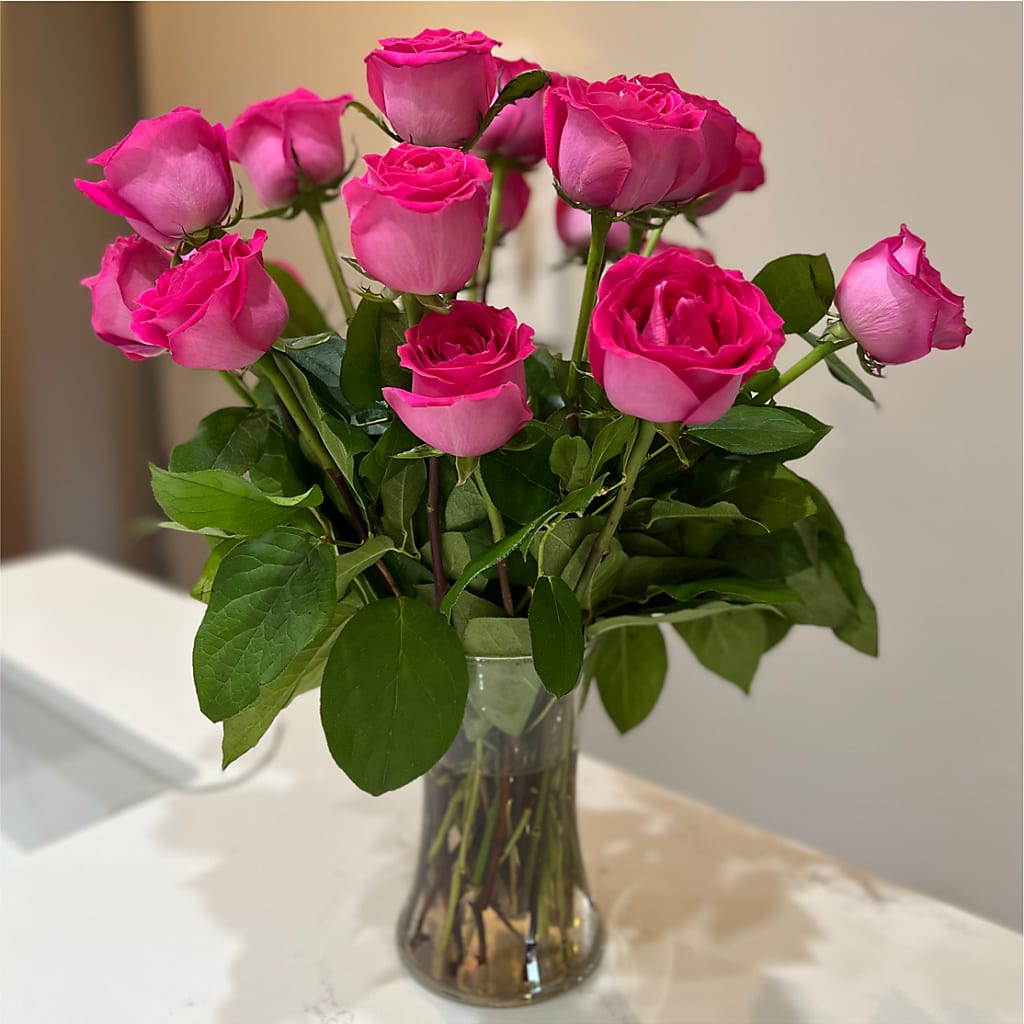Long Stem Pink Rose Bouquet – EDDY'S FLOWERS, Norwalk CA