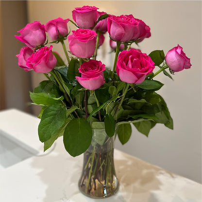 Long Stem Pink Rose Bouquet – EDDY'S FLOWERS, Norwalk CA