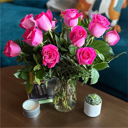 Long Stem Pink Rose Bouquet – EDDY'S FLOWERS, Norwalk CA