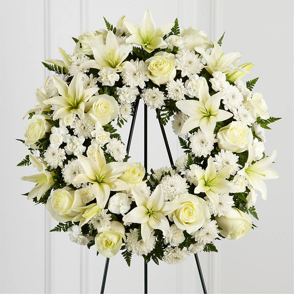 Treasured Tribute Wreath – EDDY'S FLOWERS, Norwalk CA
