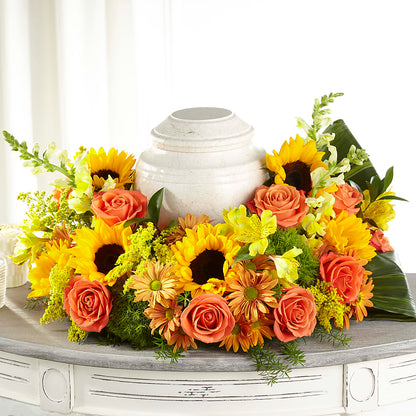 Faithful Sunflower Cremation Adornment – EDDY'S FLOWERS, Norwalk CA
