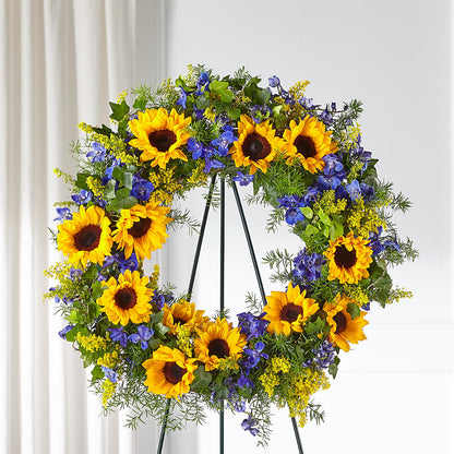 Bright Rays Wreath – EDDY'S FLOWERS, Norwalk CA