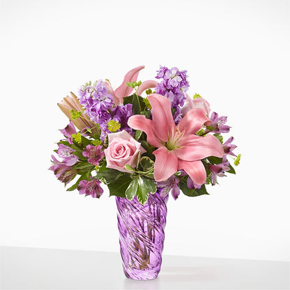 Precious Petals Bouquet with Luxe Swirl Vase – EDDY'S FLOWERS, Norwalk CA