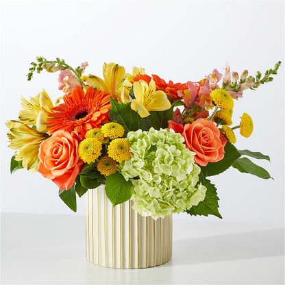 Autumn Sunshine Bouquet with Ivory Vase – EDDY'S FLOWERS, Norwalk CA