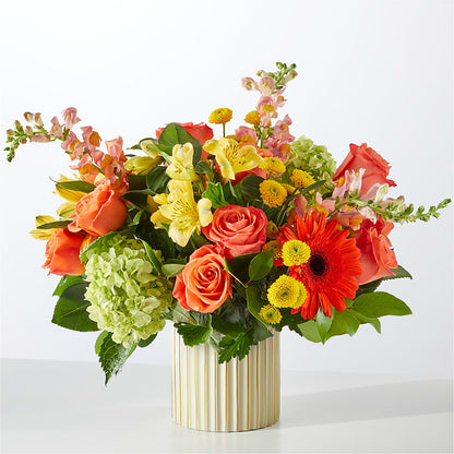 Autumn Sunshine Bouquet with Ivory Vase – EDDY'S FLOWERS, Norwalk CA