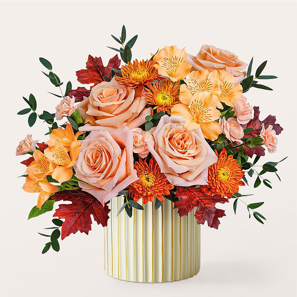 Spiced Latte Bouquet with Ivory Vase – EDDY'S FLOWERS, Norwalk CA