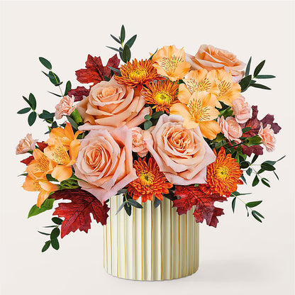 Spiced Latte Bouquet with Ivory Vase – EDDY'S FLOWERS, Norwalk CA