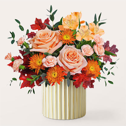 Spiced Latte Bouquet with Ivory Vase – EDDY'S FLOWERS, Norwalk CA