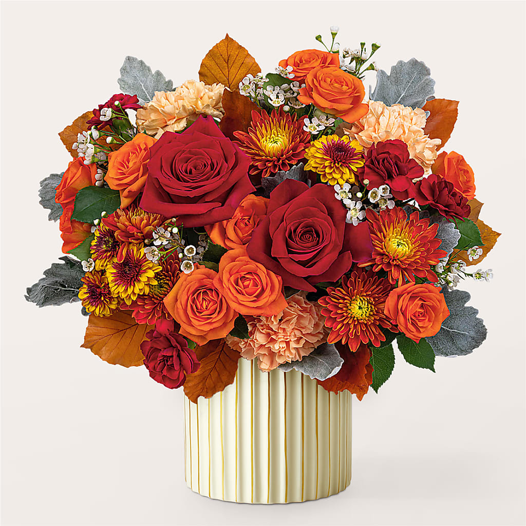 Merlot Bouquet with Ivory Vase – EDDY'S FLOWERS, Norwalk CA
