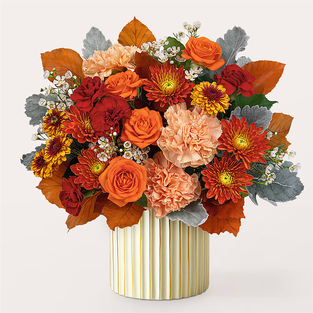 Merlot Bouquet with Ivory Vase – EDDY'S FLOWERS, Norwalk CA