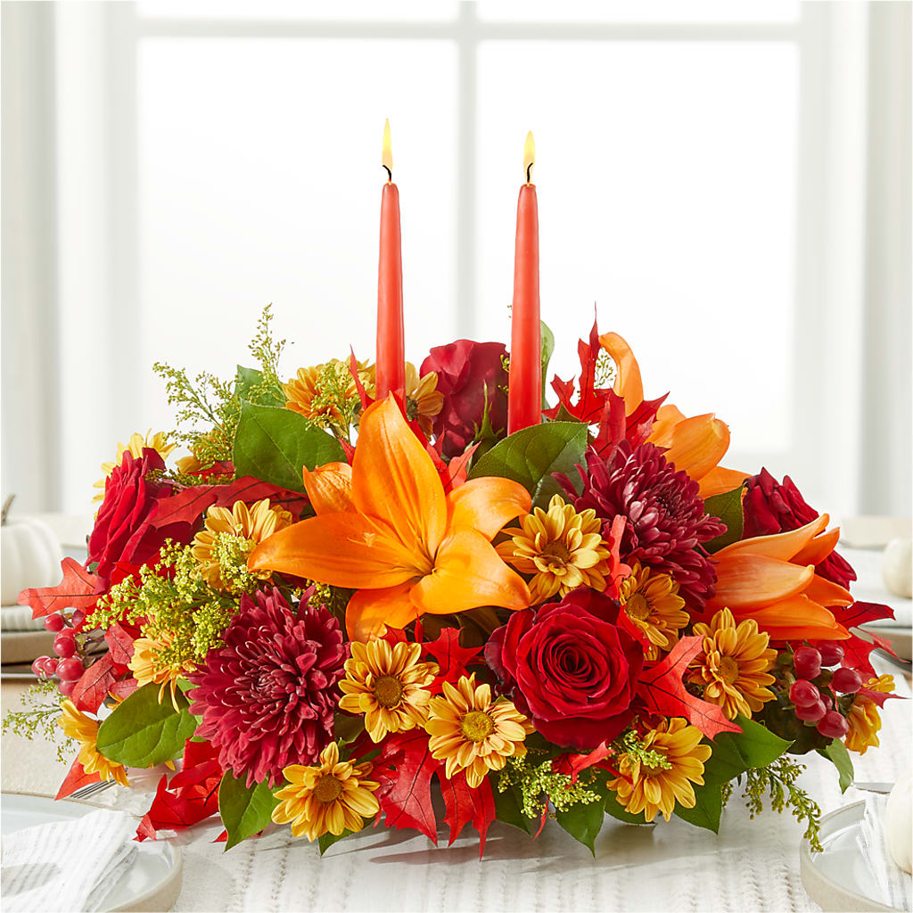 Autumn's Embrace Centerpiece – EDDY'S FLOWERS, Norwalk CA