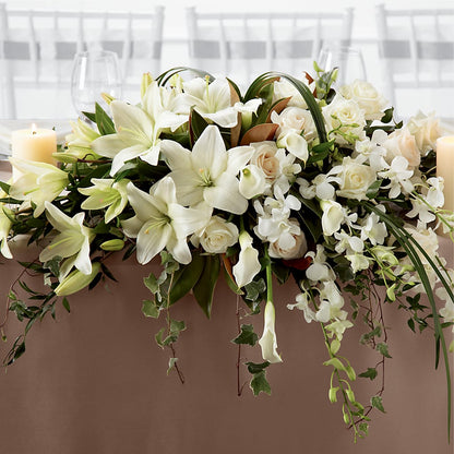 White Linen Arrangement – EDDY'S FLOWERS, Norwalk CA